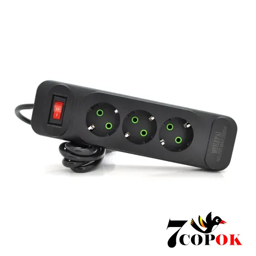 Сетевой фильтр Voltronic F23 3 розетки EU 2 м Black, купить