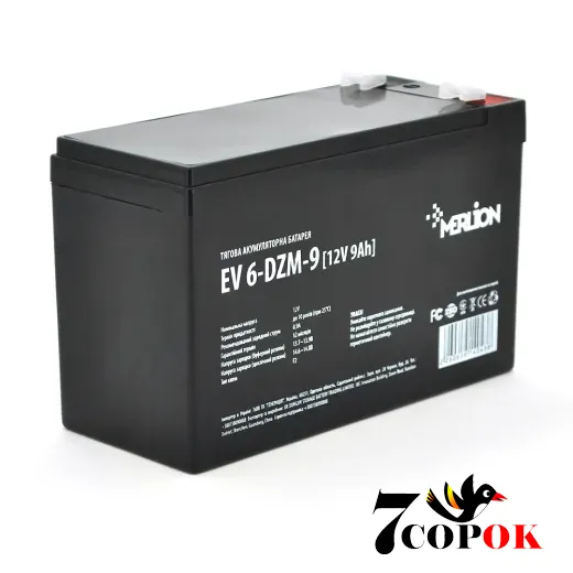 Акумулятор Merlion EV 6-DZM-9 12V 9Ah, AGM свинцево-кислотний тяговий