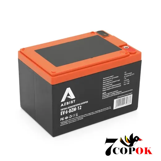 Акумулятор AZBIST 6-DZM-12 12V 12Ah, AGM свинцево-кислотний тяговий