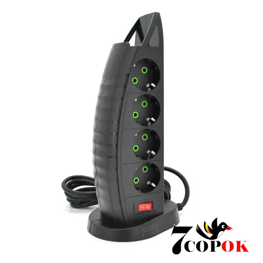 Сетевой фильтр Voltronic F14 8 розеток EU + 3 USB + Type-C Black