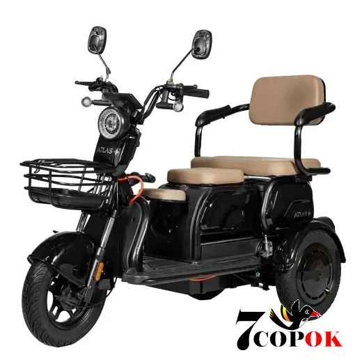 Електроскутер Atlas Elegant Trike 800W Black, 0.8 кВт, купити