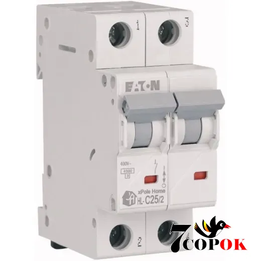 Автоматический выключатель Eaton HL-C25/2 4,5kA 2п 25A, купить в Украине