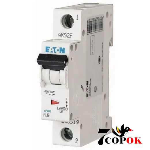 Автоматический выключатель Eaton PL6-C16/1 6kA 1п 16A, купить в Украине