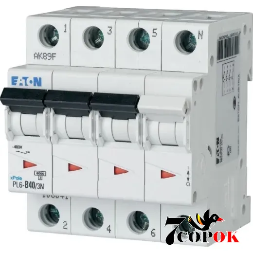Автоматический выключатель Eaton PL6-C40/3N 6kA 3п 40A, купить в Украине