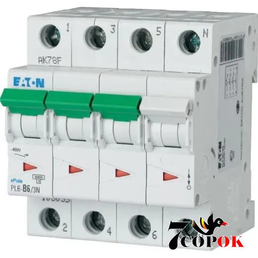 Автоматический выключатель Eaton PL6-C63/3N 6kA 3п 63A, купить в Украине