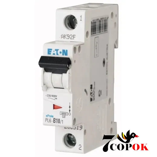 Автоматический выключатель Eaton PL6-B10/1 6kA 1п 10A, купить в Украине