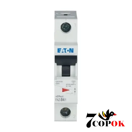 Автоматический выключатель EATON 1п 4А FAZ-B4/1 10кА, купить в Украине