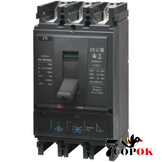 Автоматический выключатель ETI NBS-TMS 100/3L 100A (36kA, (0.8-1)In/фікс.) 3P