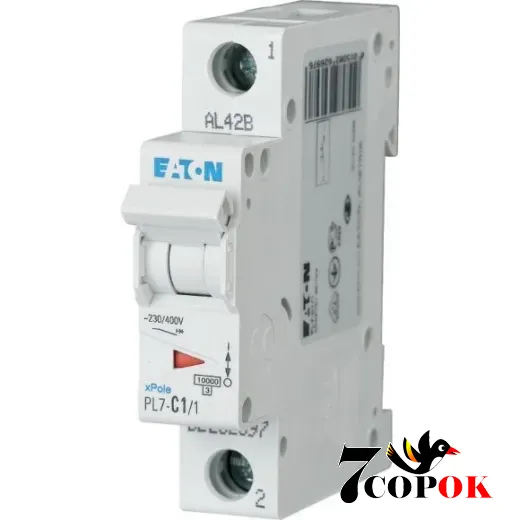 Автоматический выключатель Eaton PL7-C1/1 10kA 1п 1A, купить в Украине