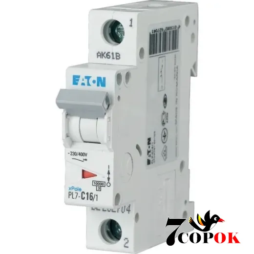 Автоматический выключатель Eaton PL7-C16/1 10kA 1п 16A, купить в Украине