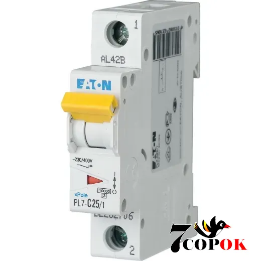 Автоматический выключатель Eaton PL7-C25/1 10kA 1п 25A, купить в Украине