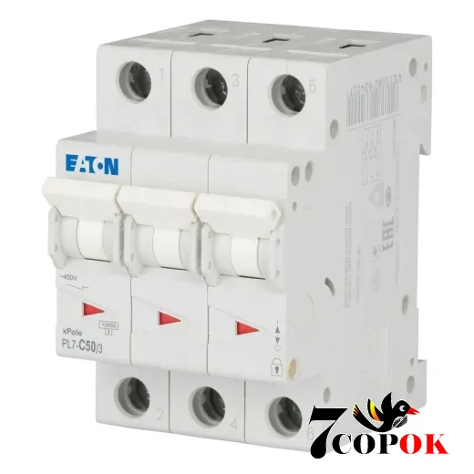 Автоматический выключатель Eaton PL7-C50/3 10kA 3п 50A, купить в Украине