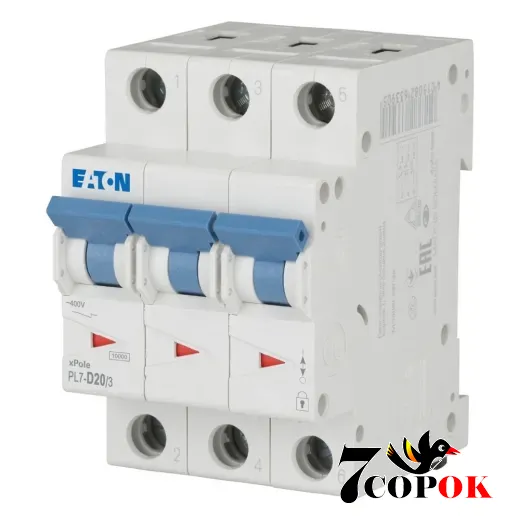 Автоматический выключатель Eaton PL7-D20/3 10kA 3п 20A, купить в Украине