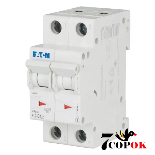 Автоматический выключатель Eaton PL7-C1/2 10kA 2п 1A, купить в Украине