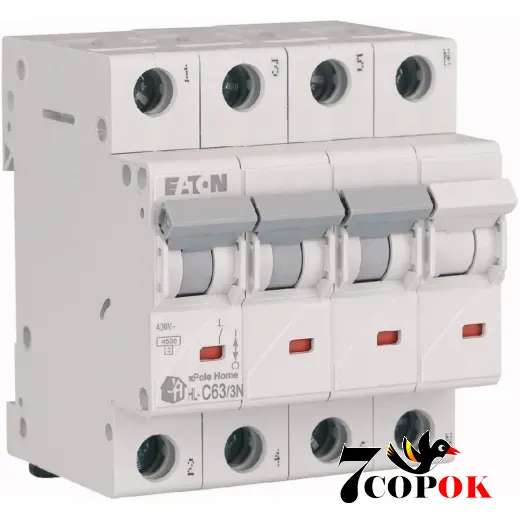 Автоматический выключатель Eaton HL-C63/3N 4,5kA 3п 63A, купить в Украине