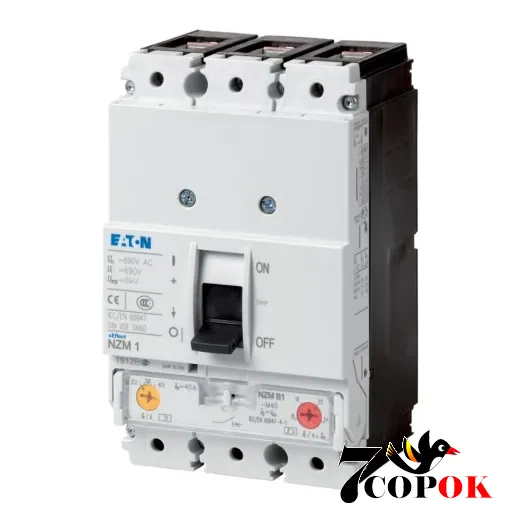 Автоматический выключатель EATON NZMB1-M40 25kA 3п 40A, купить в Украине