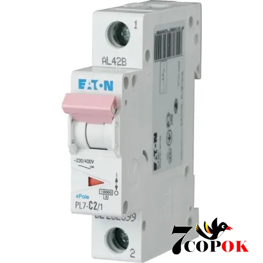 Автоматический выключатель Eaton PL7-C2/1 10kA 1п 2A, купить в Украине