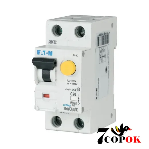 Дифференциальный автоматический выключатель Eaton FRBMM-C16/1N/003 30mA 2п 16A Диф автомат 16А