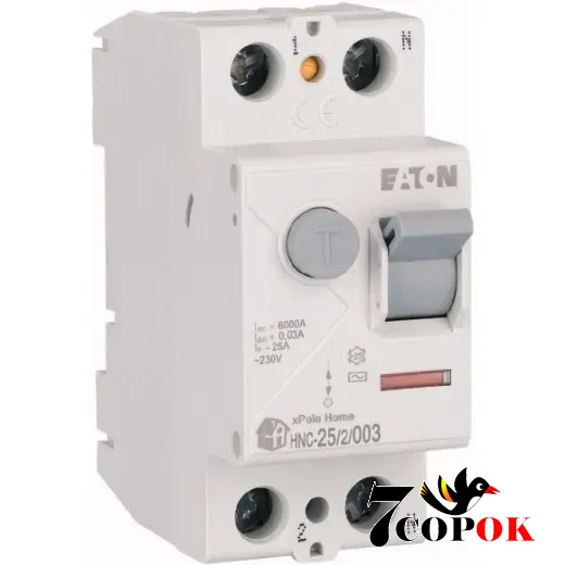 Дифференциальное реле Eaton HNC-25/2/003 30mA 2п 25A УЗО 25А, купить