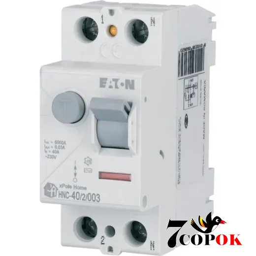 Дифференциальное реле Eaton HNC-40/2/003 30mA 2п 40A УЗО 40А, купить
