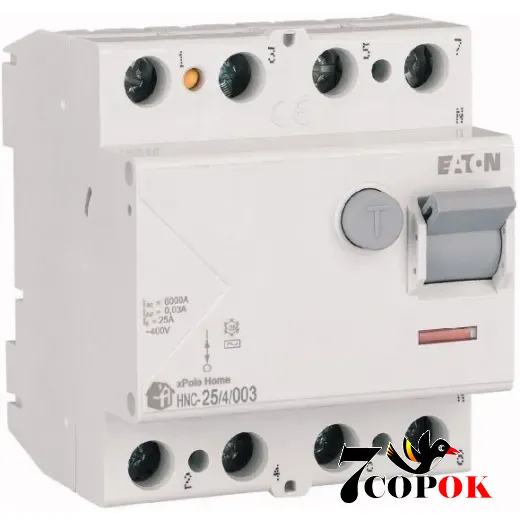 Дифференциальное реле Eaton HNC-25/4/003 30mA 4п 25A УЗО 25А, купить