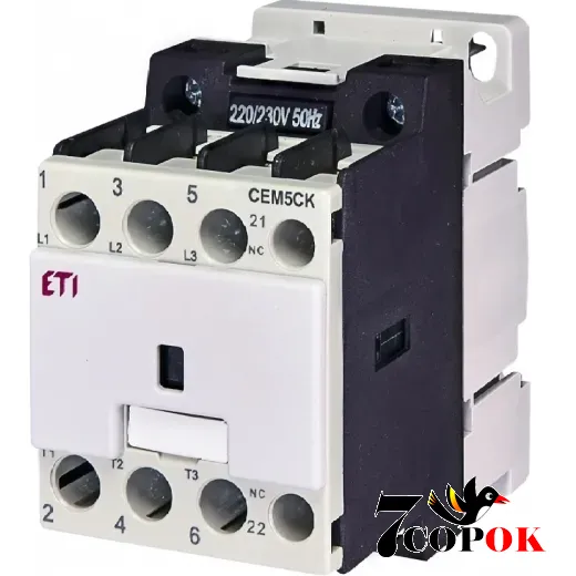 Контактор 7.3А ETI CEM 5CK.01 5 кВАр, 400-440V, купить в Украине