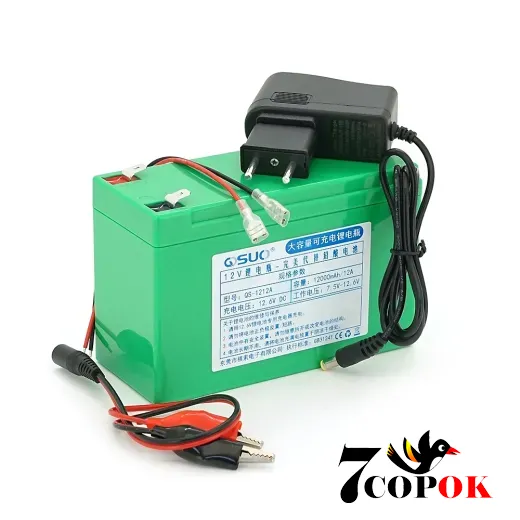 Акумуляторна батарея літієва QiSuo 12V 12A з елементами Li-ion + зарядний пристрій 12,6V / 1A + крокодили, купити в Україні
