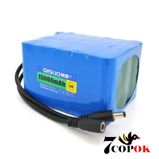 Літій іонний акумулятор QiSuo 24V 15A Li-ion 18650, DC5.5x2.1, (119x94x67mm)