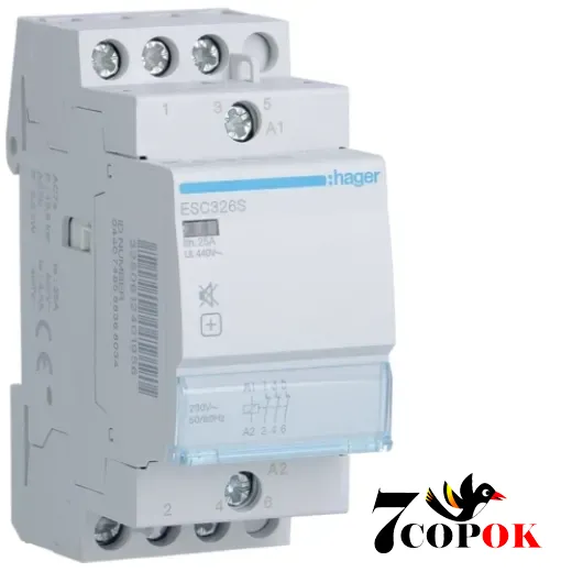 Контактор 25А Hager 25A, 3НЗ, 230В (ESC326S), купити в Україні