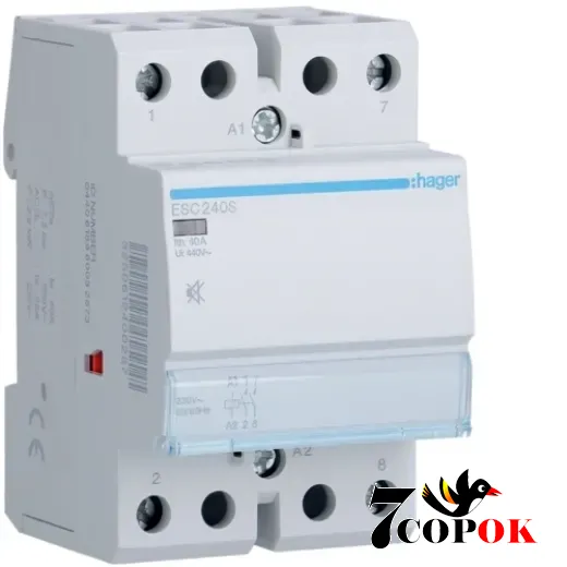 Контактор 40А Hager 40A, 2НВ, 230В (ESC240S), купити в Україні