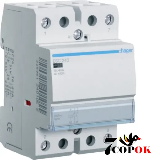 Контактор 40А Hager 40A, 2НВ, 230В (ESC240), купити в Україні
