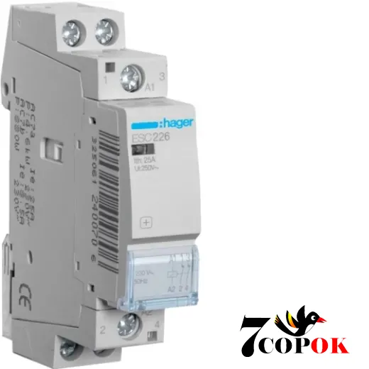 Контактор 25А Hager 25A, 2НЗ, 230В (ESC226), купить в Украине