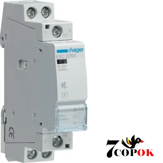 Контактор 25А Hager 25A, 2НВ, 230В (ESC225S), купити в Україні