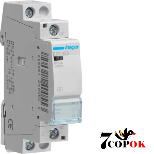 Контактор 25А Hager 25A, 1НВ, 230В (ESC125), купить в Украине