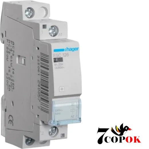 Контактор 25А Hager 25A, 1НЗ, 230В (ESC126), купити в Україні