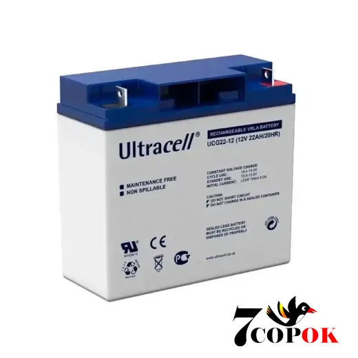 Гелевий акумулятор Ultracell UCG20-12 GEL 12V 20 Ah (182x 77 x 168) White Q1/230