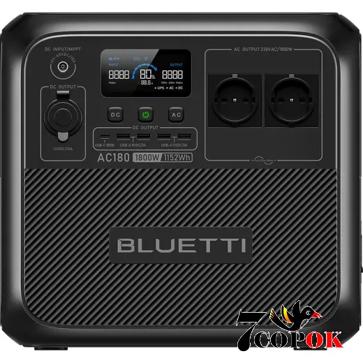 Портативная зарядная станция для дома Bluetti AC180 1152Wh 320000mAh 1800W (1.8 кВт)