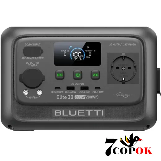 Портативная зарядная станция для дома Bluetti Elite 30 V2 (0.6 кВт)