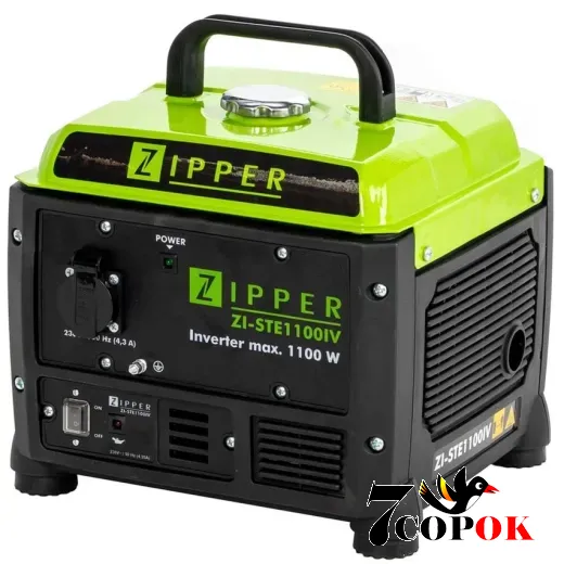 Портативный генератор бензиновый Zipper ZI-STE1100IV, 1.0 кВт, купить