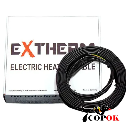 Двожильний нагрівальний кабель Extherm ETT ECO 30-2790 для теплої підлоги