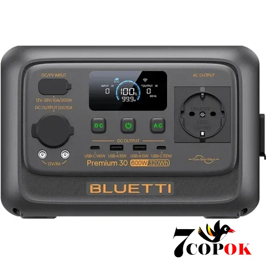 Портативная зарядная станция для дома Bluetti Premium 30 V2 (0.6 кВт)