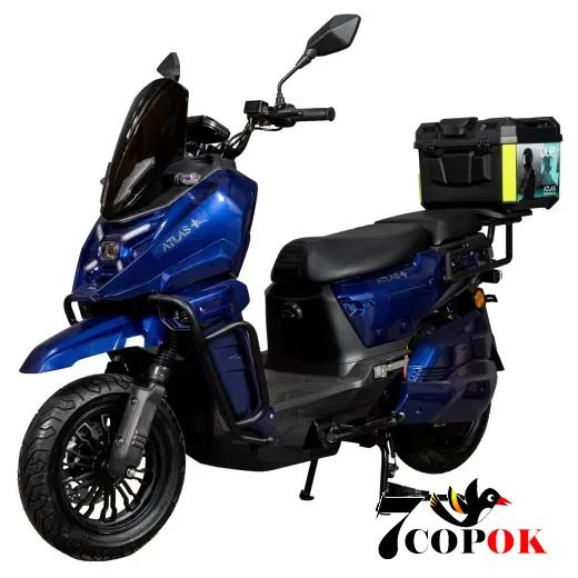 Электроскутер ATLAS Tour Box 2000W Cyan Blue, 2 кВт, купить в Украине