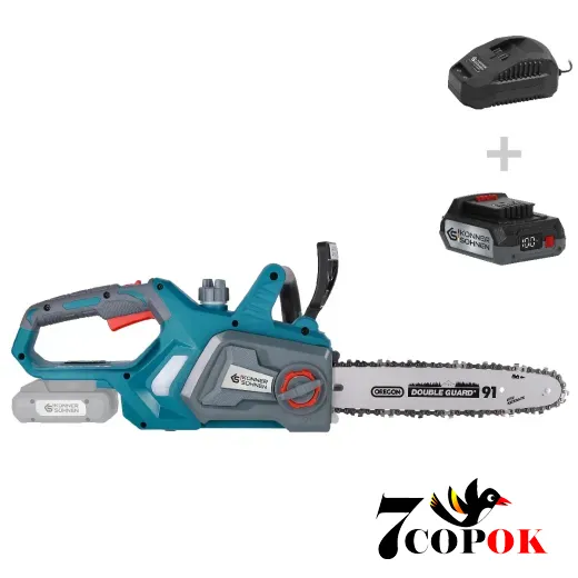 Акумуляторна ланцюгова пилка Konner&Sohnen KS CS20V-12 set , купити