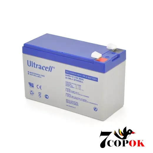 Акумулятор Ultracell HR9-12 AGM 12V 9 Ah, AGM свинцево-кислотний, купити