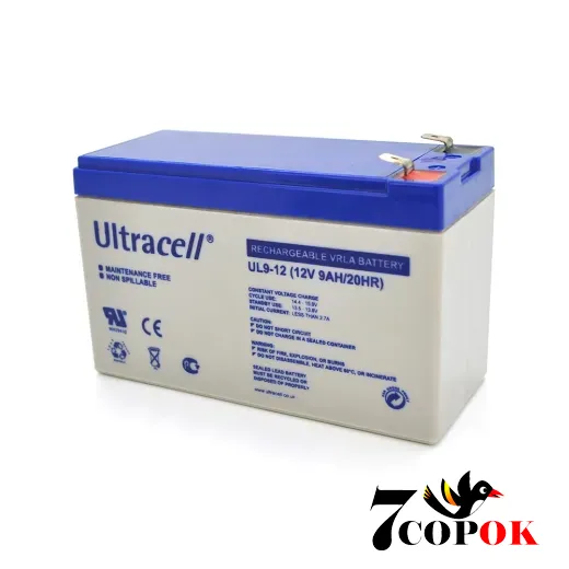 Акумулятор Ultracell UL9-12 AGM 12V 9 Ah, AGM свинцево-кислотний, купити