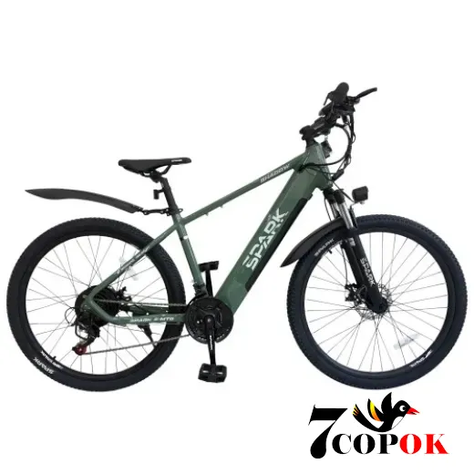 Електровелосипед SPARK E-MTB SHADOW 15 темно-зелений, 500 Вт., 35 км/год, купити в Україні
