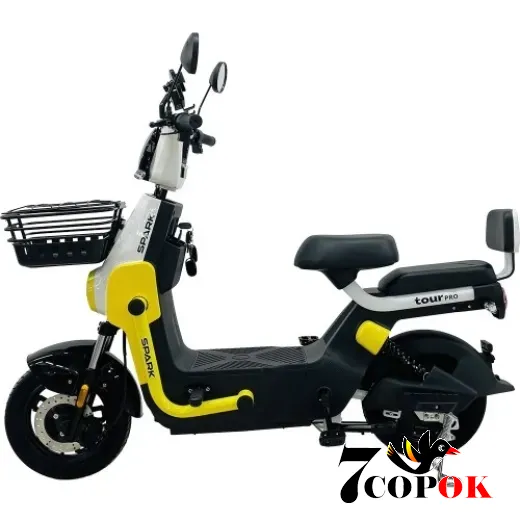 Электровелосипед SPARK TOUR PRO 14 (белый с жёлтым), 1000 Вт., 50 км/ч, купить в Украине