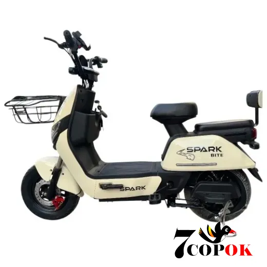 Електровелосипед SPARK BITE 60V/1000W/20Ah 14 (Кремово-бежевий), 1000 Вт., 45 км/год, купити в Україні