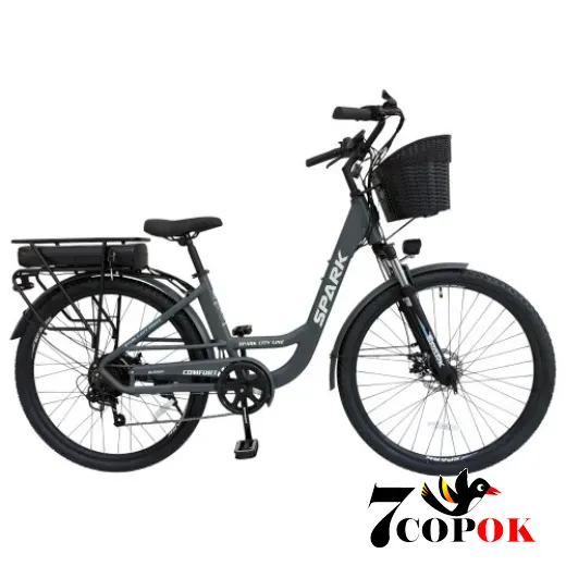 Електровелосипед Велосипед з електромотором SPARK E-CITY COMFORT 18 (темно-сірий), 500 Вт., 35 км/год, купити в Україні