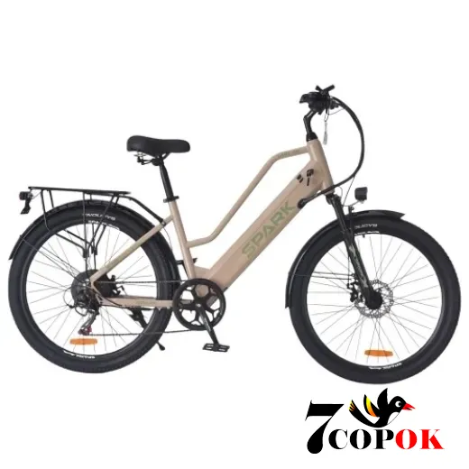 Электровелосипед SPARK E-CITY EASY GO 17 (бежевый), 500 Вт., 35 км/ч, купить в Украине